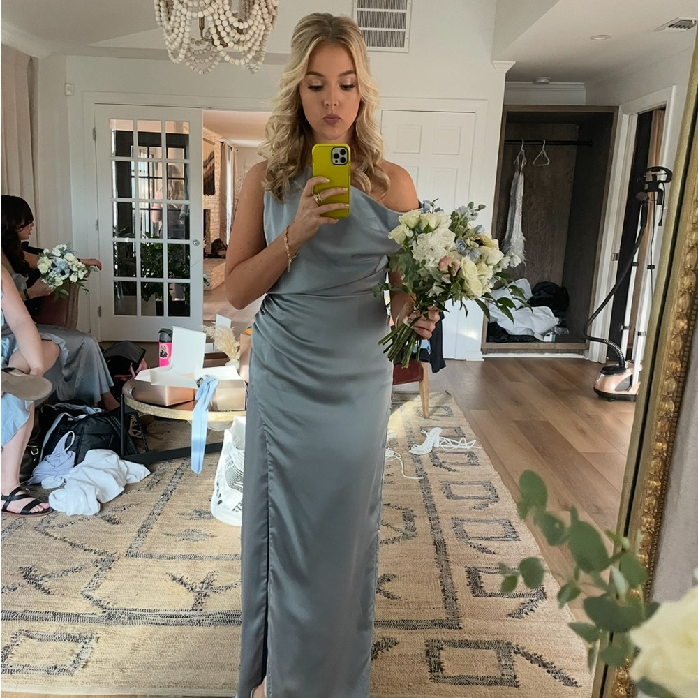 Elegant Blue Women's Bridesmaid Dress